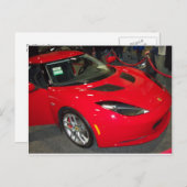 Rode sportauto briefkaart (Voorkant / Achterkant)