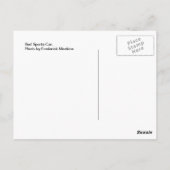 Rode sportauto briefkaart (Achterkant)