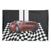 Rode sportauto door de muur kussensloop (Achterkant)