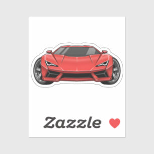 Rode sportauto sticker