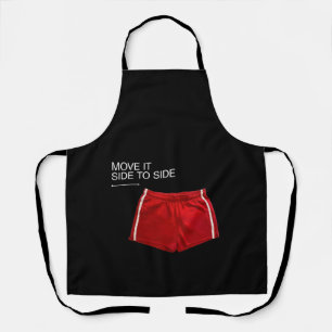 Rode sportieve shorts met 'Move It Side To Side' Schort