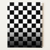 Rode Sport's Auto, Witte Naam, B/W geruit Planner (Achterkant)