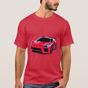 Rode sportwagenillustratie met modern ontwerp t-shirt
