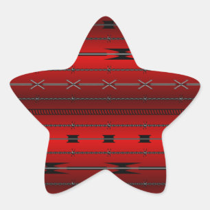 Rode staaldraden ster sticker