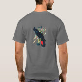 Rode staarten, zwarte (Bankzische) Cockatoten. T-shirt (Achterkant)
