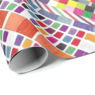 Rode stalen en kleurrijke pixels cadeaupapier