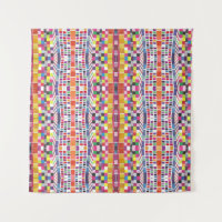 Rode Stalen en Kleurrijke Pixels Tapestry