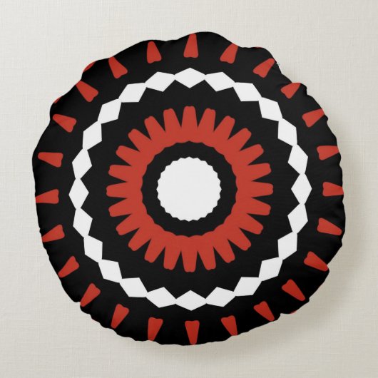 Rode stam Mandala Rond Kussen (Achterkant)