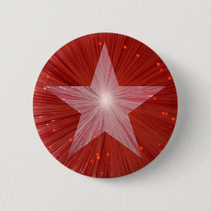 Rode Star-knop Ronde Button 5,7 Cm