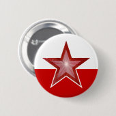 rode Star-knop rood wit Ronde Button 5,7 Cm (Voorkant /achterkant)