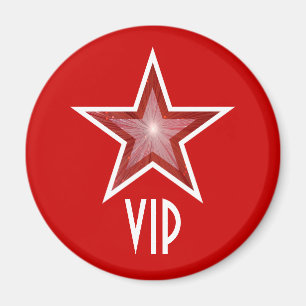 Rode Star 'VIP' koelkast magneet rond rood