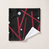 Rode staven, witte stippen bad handdoek (Wasdoekje)