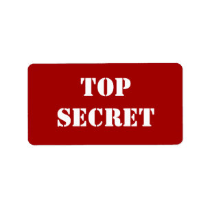 Rode Stencil Top Secret Etiket