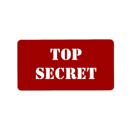 Rode Stencil Top Secret Etiket (Voorkant)