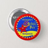 Rode Ster 5e Verjaardagsfeestnaam Button (Voorkant /achterkant)