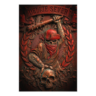 Rode Ster Belgrado Ultras Hooligan Geprägte Foto Afdruk