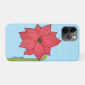 Rode ster bloem met blauwe achtergrond Case-Mate iPhone case (Achterkant (horizontaal))