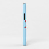 Rode ster bloem met blauwe achtergrond Case-Mate iPhone case (Achterkant/rechts)