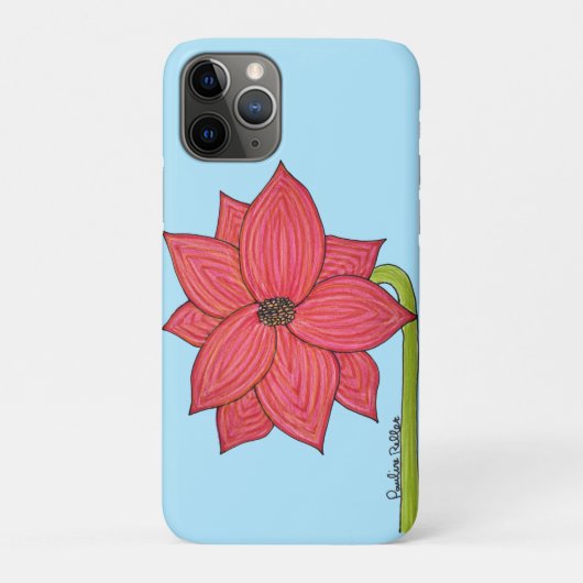 Rode ster bloem met blauwe achtergrond Case-Mate iPhone case (Achterkant)