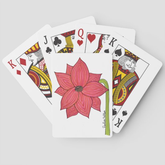 Rode Ster Bloem Pokerkaarten (Achterkant)