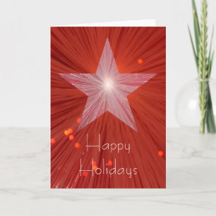 Rode Ster 'Happy Holidays' verticale wenskaart Feestdagen Kaart