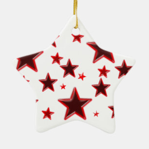 Rode ster keramisch ornament