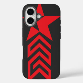 Rode ster met Chevron-pijlen iPhone 16 Hoesje
