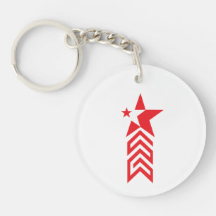 Rode Ster met Chevron Pijlen Sleutelhanger