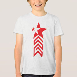 Rode Ster met Chevron Pijlen Tri-Blend Shirt