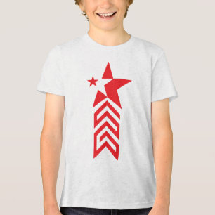 Rode Ster met Chevron Pijlen Tri-Blend Shirt