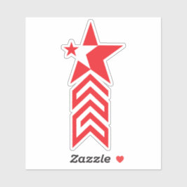 Rode Ster met Chevronpijlen Sticker