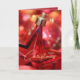 Rode Ster Ornament Gevouwen Kerstmis Kaart