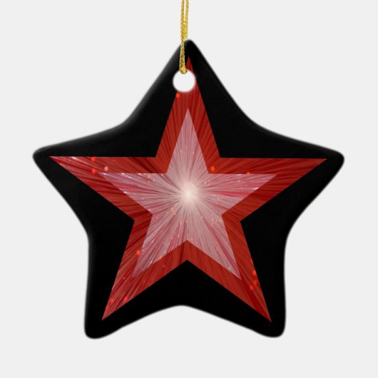 Rode ster ornament met zwarte ster (Voorkant)