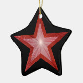 Rode ster ornament met zwarte ster (Links)