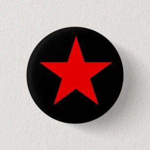 Rode ster ronde button 3,2 cm