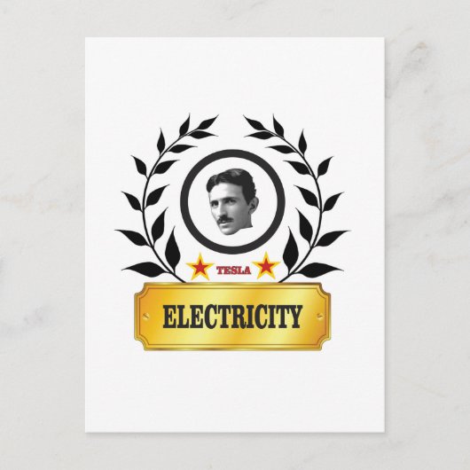 rode ster tesla briefkaart (Voorkant)