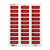 Rode sterren en Snowflakes Retouradreslabels Etiket (Full Sheet)