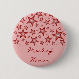 Rode sterren 'Maid of Honor'-knop roze Ronde Button 5,7 Cm