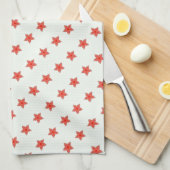 rode sterren op witte handdoek (Quarter Fold)