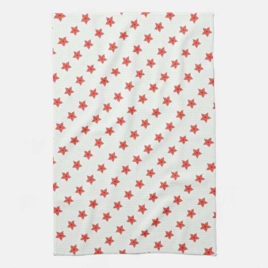 rode sterren op witte handdoek (Verticaal)