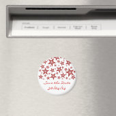 Rode sterren "Save the Date" fridge magnet wit Magneet (Insitu (Vaatwasser))