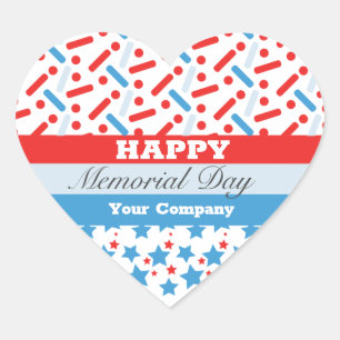 Rode Sterren Spatten Memorial Day Evenement Feest Hart Sticker