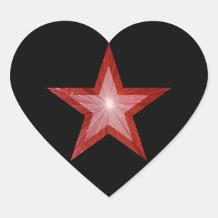 Rode sterrensticker zwart hart sticker