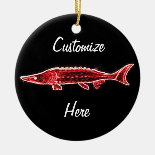 rode steur op maat van Thunder_Cove Keramisch Ornament (Voorkant)