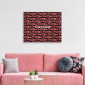rode steurtjes zwemmen canvas afdruk (Insitu (Woonkamer))