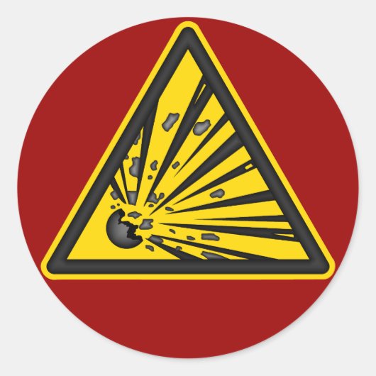 Rode Sticker met explosievenwaarschuwing (Voorkant)