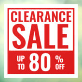 Rode sticker voor winkelraam uitverkoop (Vel 3)