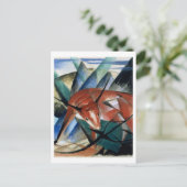 Rode stier (gouache op papier) briefkaart (Staand voorkant)