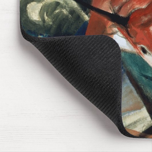 Rode stier (gouache op papier) muismat (Hoek)