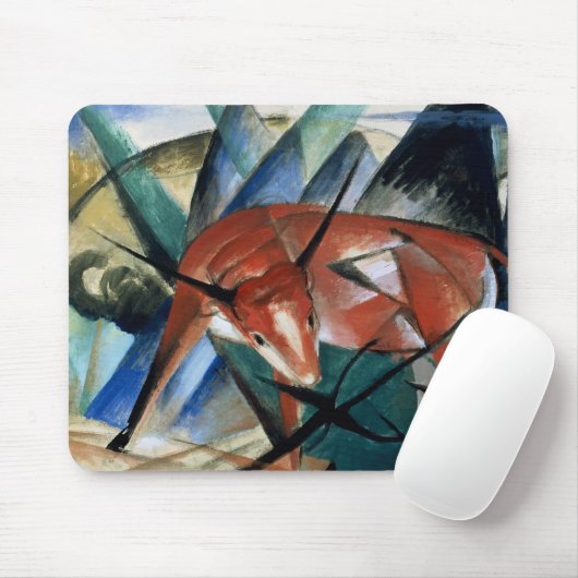 Rode stier (gouache op papier) muismat (Met muis)